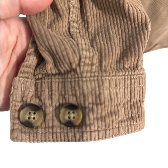 ASOS Tan Corduroy Shirt Jacket Shacket Ribbed Button Down Size Small Western - Picture 7 of 8